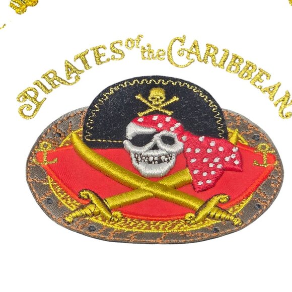 Pirates Of The Caribbean Adult Pirate Hat With Red Striped Bandana - Picture 2 of 5